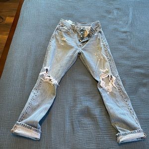 Womens Levi’s 501 waterless denim.